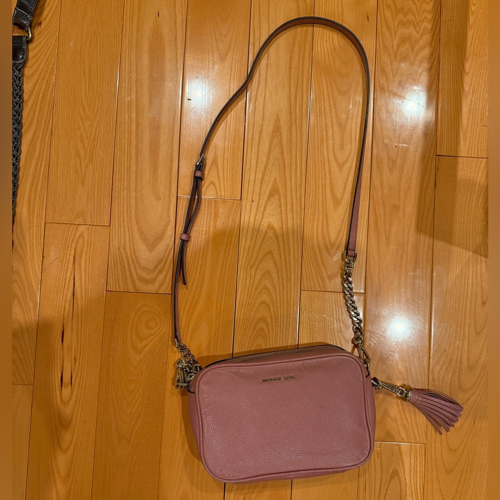 Michael Kors Pink Leather Crossbody with Tassel